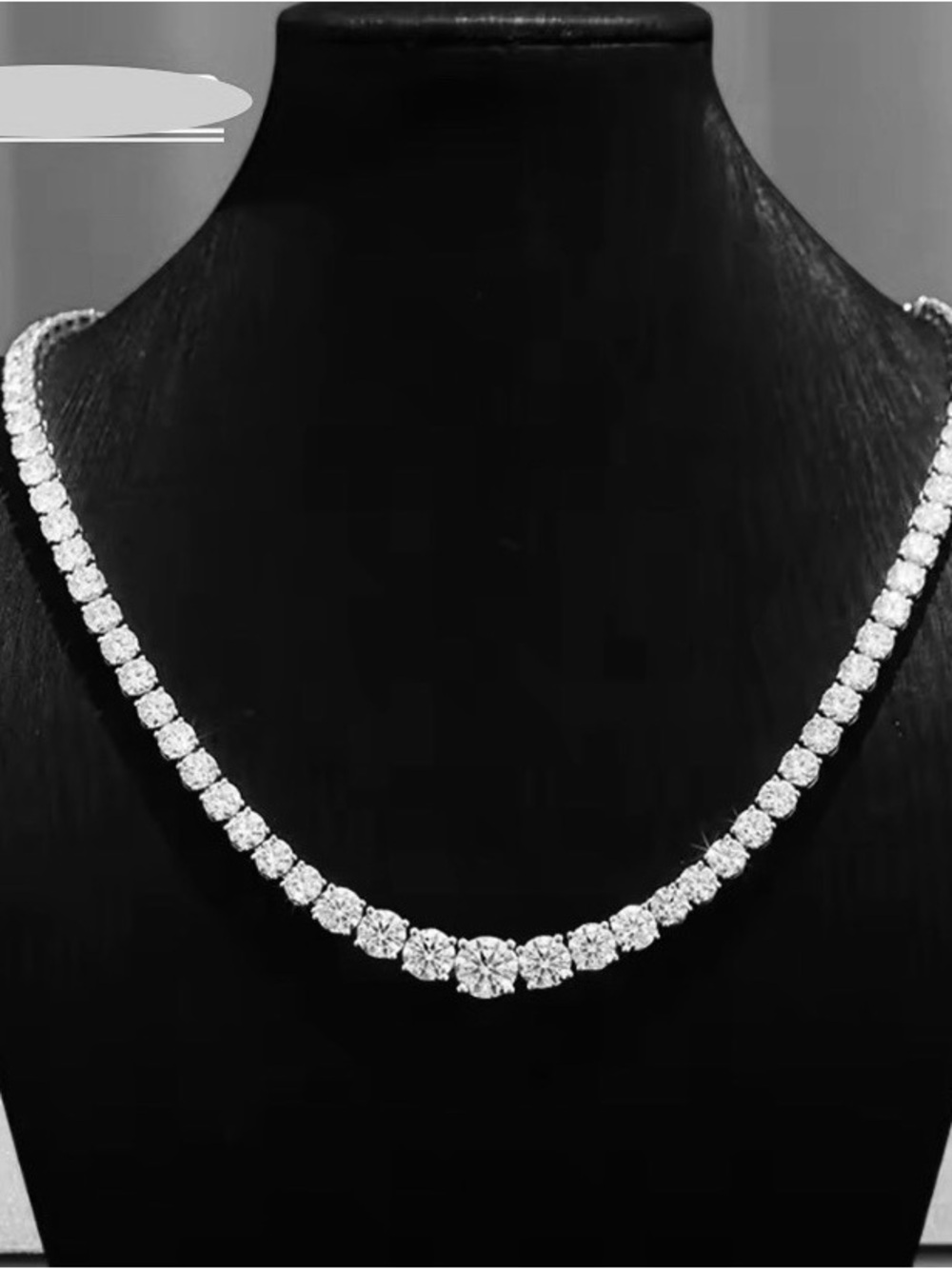 15CT Lab Created Diamond Graduated Tennis Necklace 14K Gold Plated